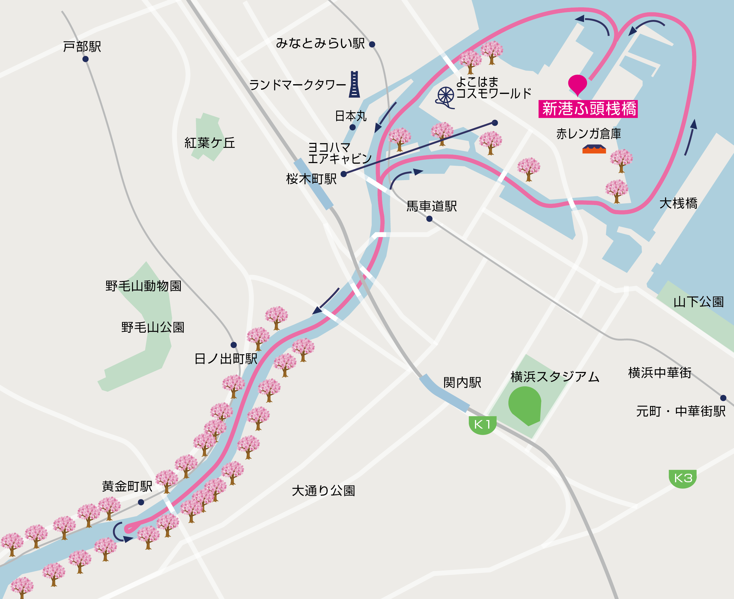 桜鑑賞クルーズmap